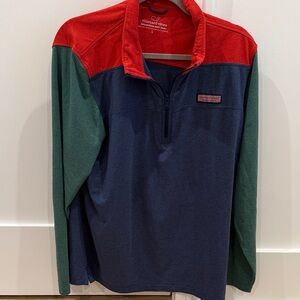 Vineyard Vines Red and Blue Quarter-Zip